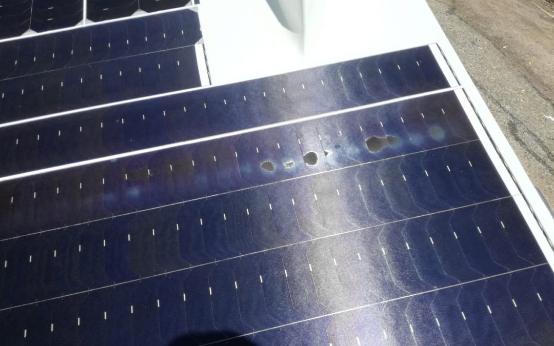 Solar array solar car Twente damaged